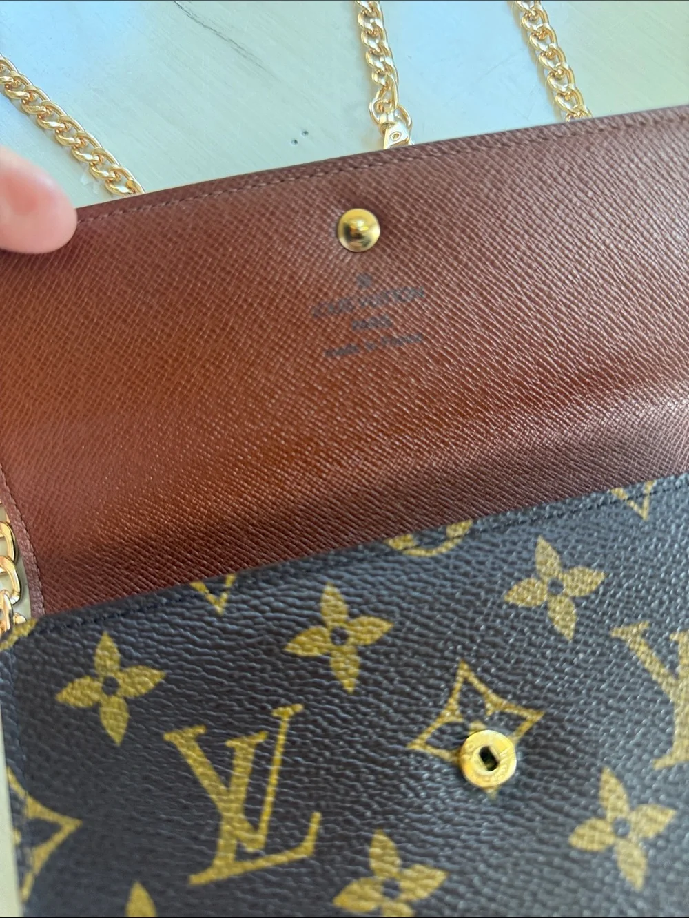 Authentic LOUIS VUITTON Brown Monogram Porte Tresor Etui Papiers Trifold Wallet